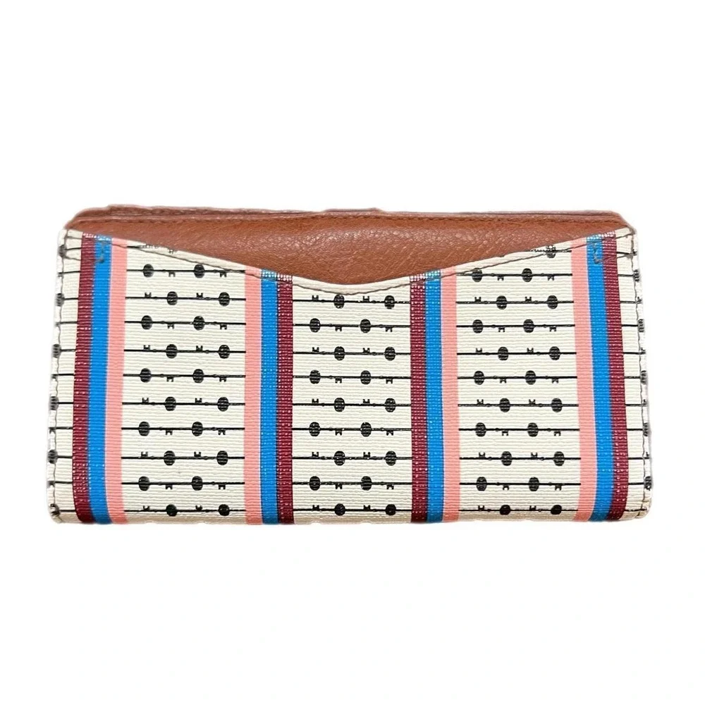 Fossil Wallet Multi Color Striped Polka Dot Bifold Clutch OS